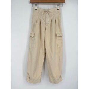 Zara Girl's Cream Cargo Pants Size 9‎